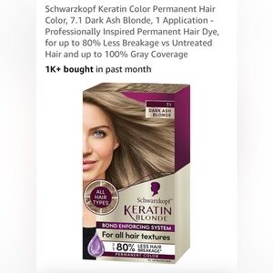 🎉 CLEARANCE NWT Keratin blonde 7.1 dark ash blond new in box complete haircolor